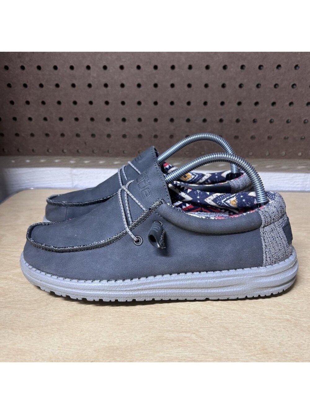 Hey Dude Wally Recycled Leather Quarry Gray Slip On Mens Shoes Size 7